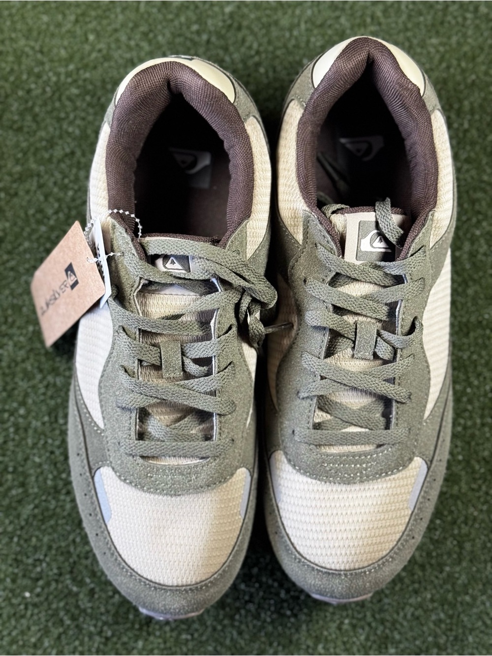 Quiksilver Olive & Cream Low-Top Sneakers wide width without original box